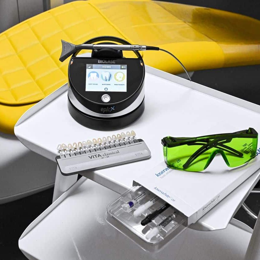 lézeres fogfehérítés eszközei